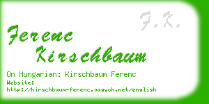 ferenc kirschbaum business card